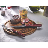 JUEGO DE CUCHILLOS PARA CARNE/BBQ JUMBO 12CM 6PZAS. - POLYWOOD FSC ROJO