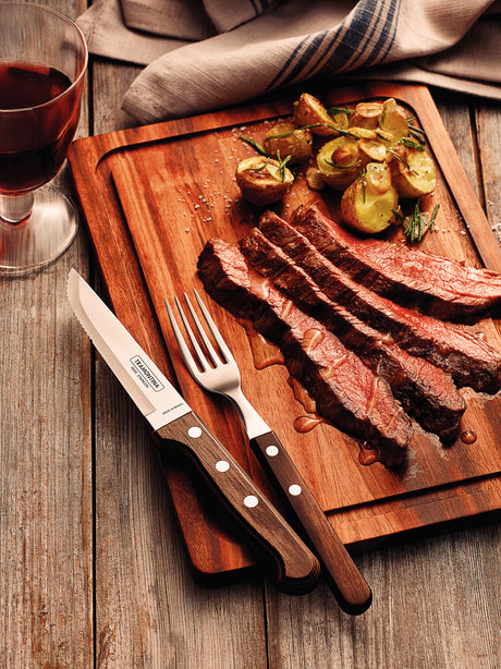 Tramontina Juego de Cuchillos para Carne Jumbo Polywood Castaño 12 cm 6 piezas