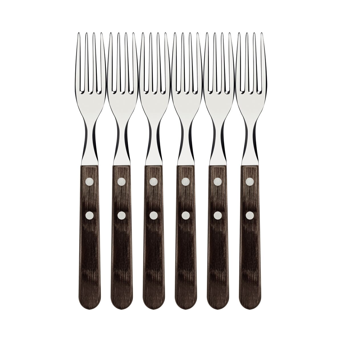 JUEGO DE TENEDORES JUMBO P/CARNE 6PZAS. - POLYWOOD FSC CASTAÑO