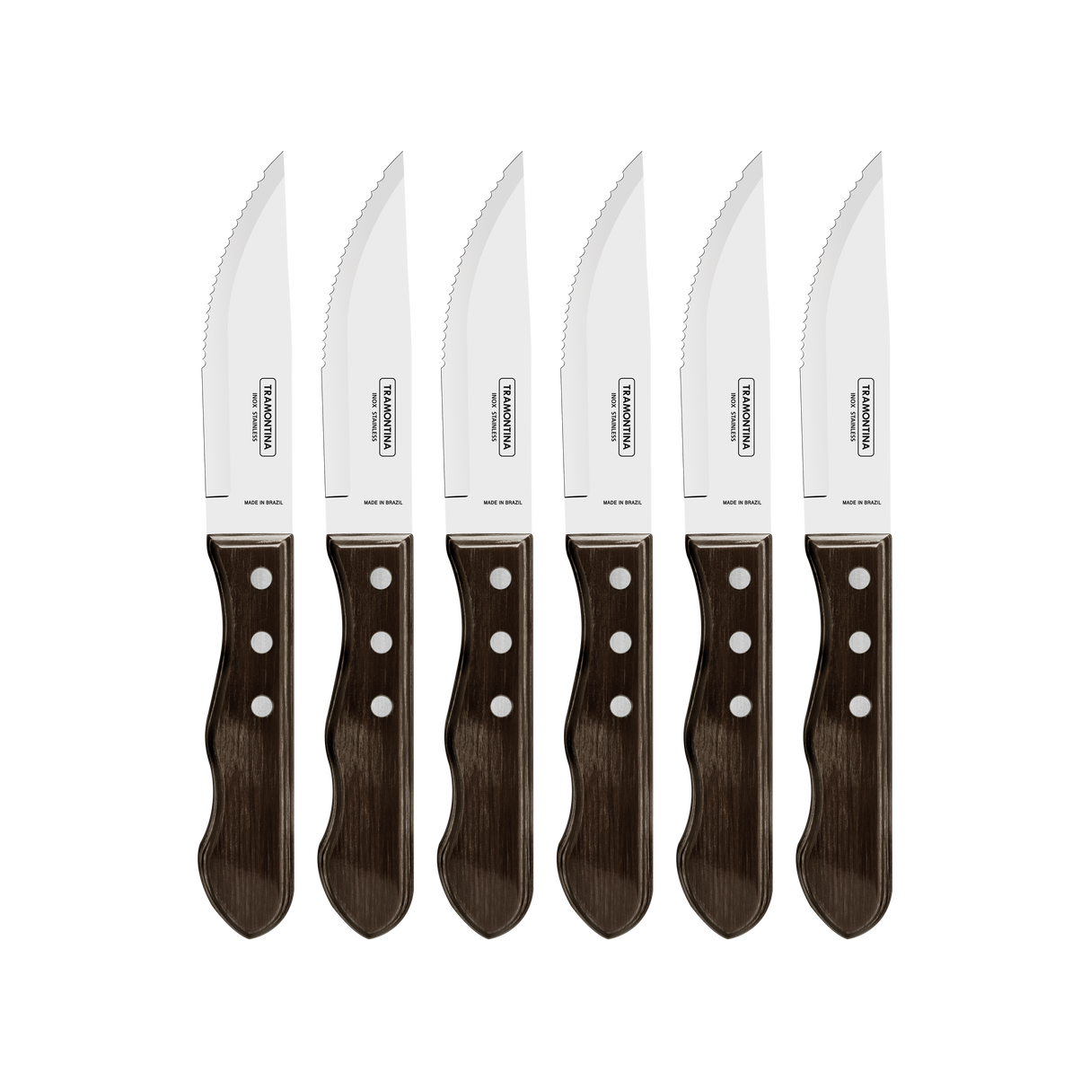 Tramontina Juego de Cuchillos para Carne Jumbo Polywood Castaño 6 Piezas