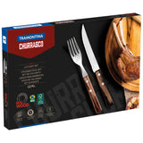 Juego de Cubiertos para Carne Polywood Castaño FSC 12 piezas