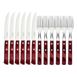 JUEGO CUBIERTOS PARA CARNE/BBQ 12PZAS.- POLYWOOD FSC ROJO