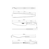 JUEGO ÚTILES PARA CARNE/BBQ 3 PZAS - POLYWOOD CASTAÑO