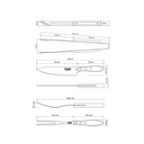 JUEGO ÚTILES PARA CARNE/BBQ 3 PZAS - POLYWOOD CASTAÑO