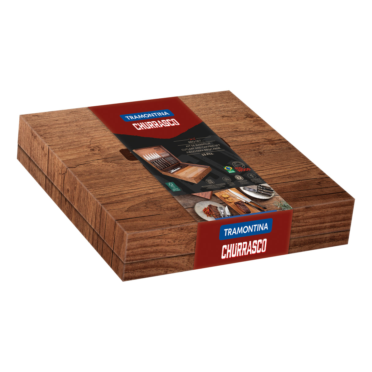 Maletín Juego de Cubiertos Polywood FSC 15 Piezas