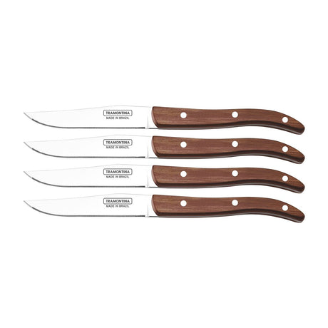 BOX CUCHILLOS CHULETEROS CARNE/BBQ 4PZAS. - POLYWOOD FSC CASTAÑO
* FILO CON MICROSIERRA