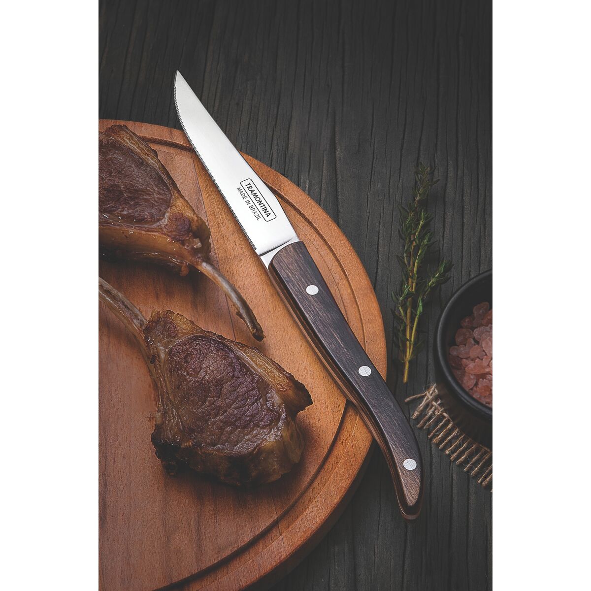 BOX CUCHILLOS CHULETEROS CARNE/BBQ 4PZAS. - POLYWOOD FSC CASTAÑO
* FILO CON MICROSIERRA