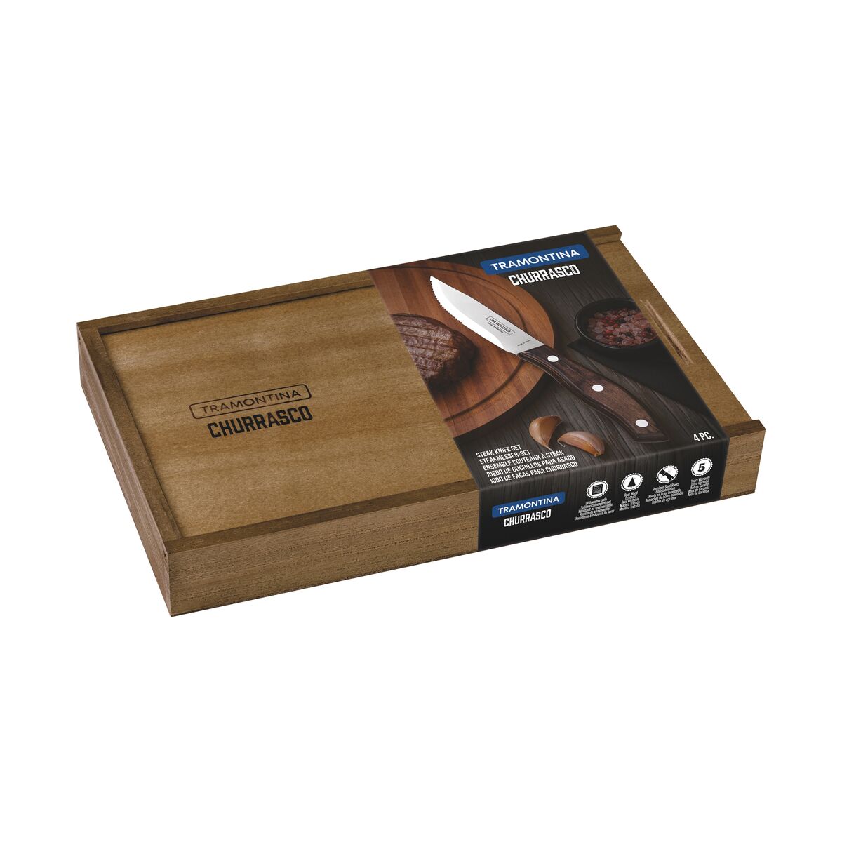 BOX CUCHILLOS CHULETEROS CARNE/BBQ 4PZAS.