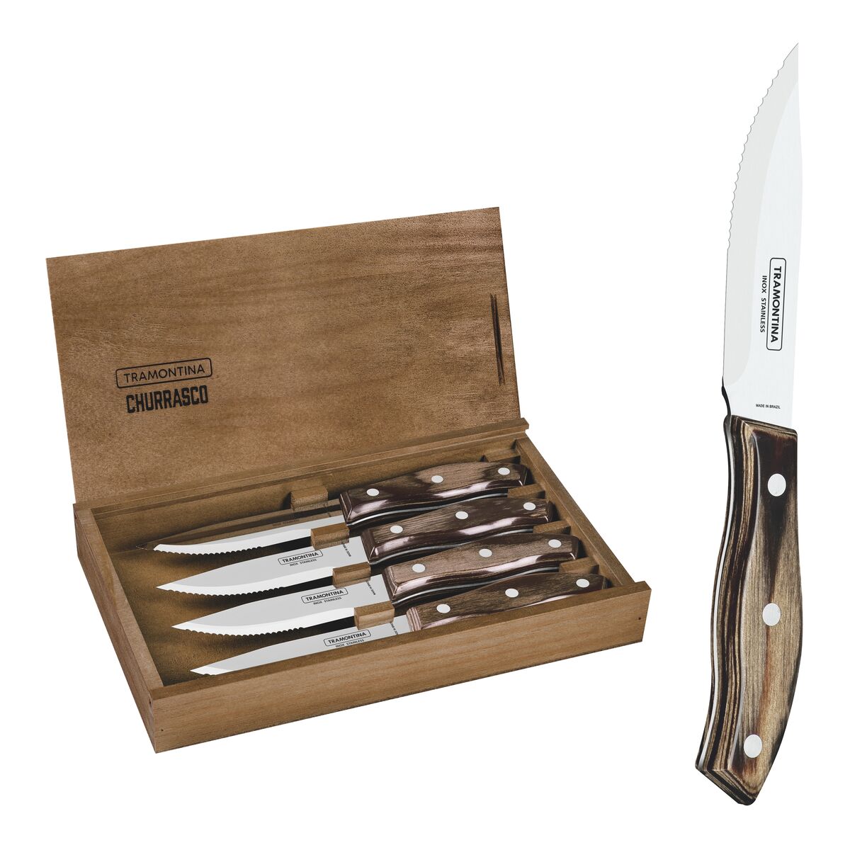 BOX CUCHILLOS CHULETEROS CARNE/BBQ 4PZAS.