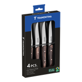 Tramontina Juego de Cuchillos Polywood Filo Liso Castaño 4 piezas