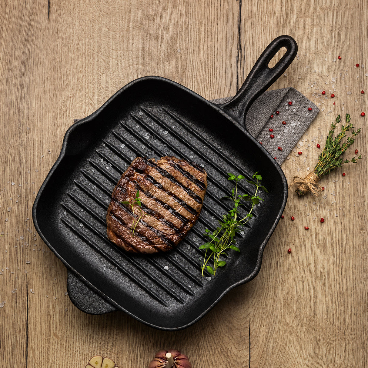 Tramontina Sartén Parrilla de Hierro Fundido Precurada 27 cm - 2L