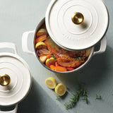 Tramontina Cocotte con Tapa de Hierro Fundido Esmaltado Latte 22 cm