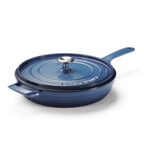 Cast Iron Sartén con Tapa de Hierro Fundido Esmaltado