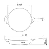 Tramontina Sartén sin Tapa de Hierro Fundido Esmaltado Latte 30 cm - 3,8 L