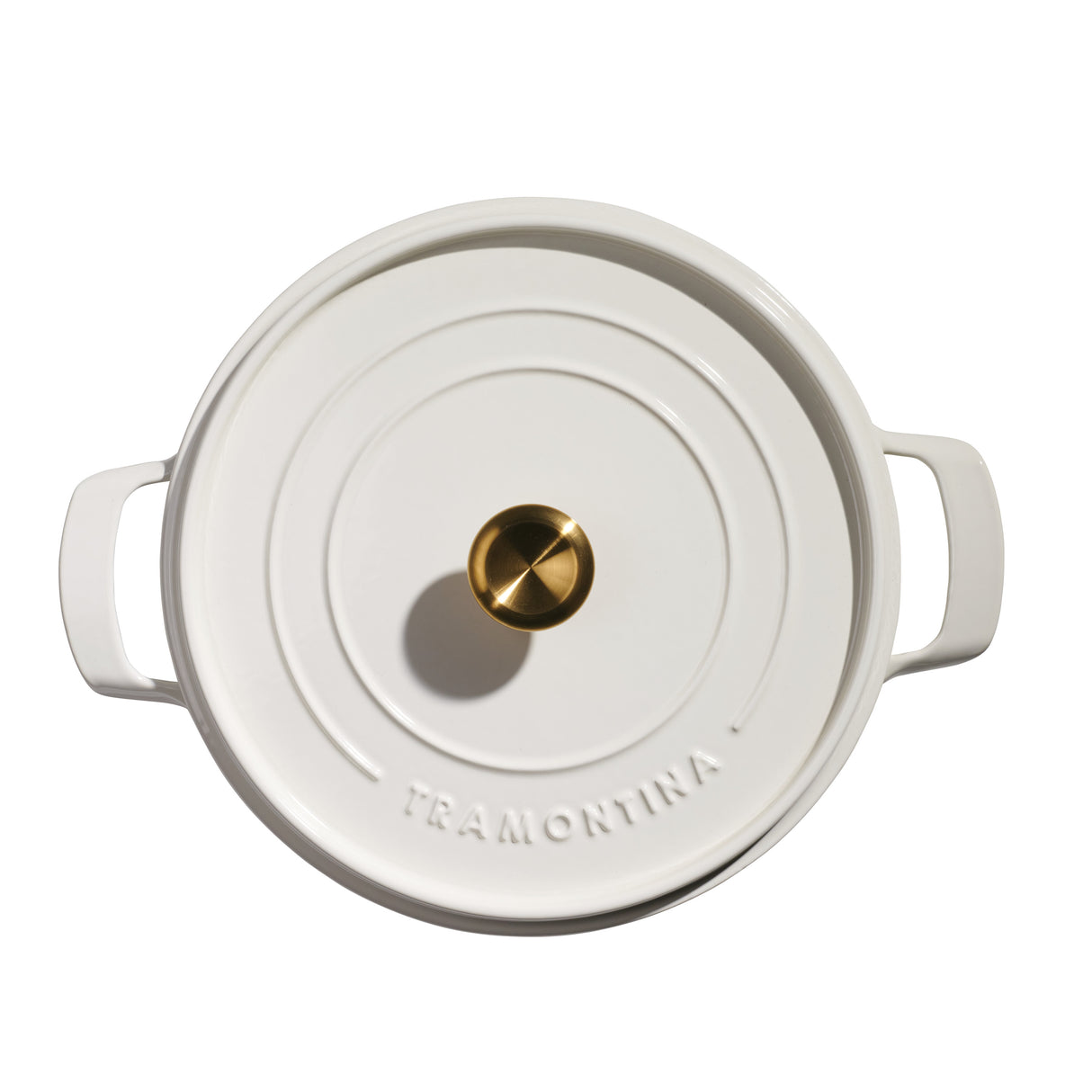 Tramontina Cazuela Baja con Tapa de Hierro Fundido Esmaltado Latte 30 cm - 3,8 L