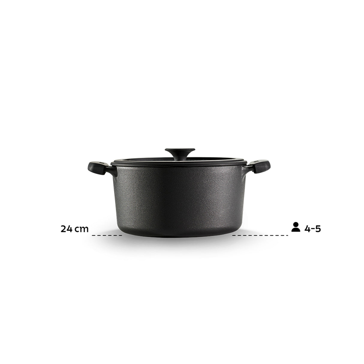 Tramontina Cacerola de Hierro Fundido Precurada Titanex 24 cm 4,9L