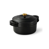 Tramontina Juego de Ollas de Hierro Fundido Esmaltado Apilables Negro 3 piezas