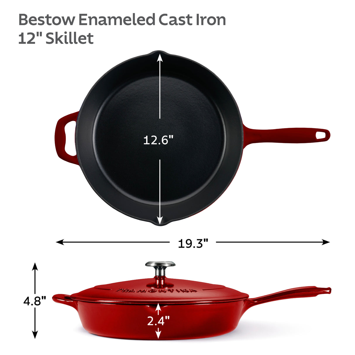 Tramontina Sartén de Hierro Fundido Rojo 30 cm 3,2L