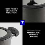 Tramontina Cacerola de Hierro Fundido Precurada Titanex 20 cm 3,1L