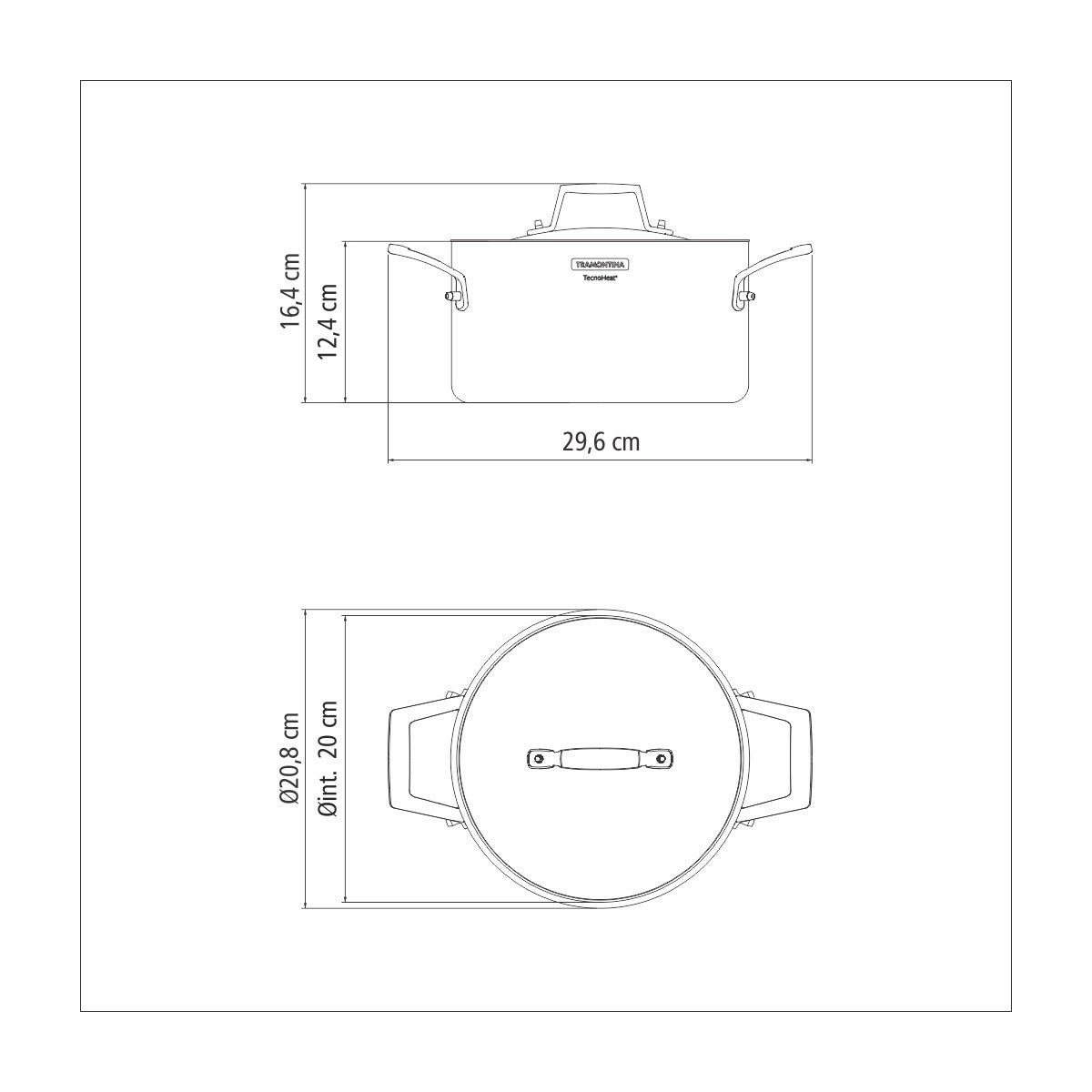 CACEROLA HONDA 20CM - 3,80L. - TRI-PLY GRANO