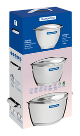 Tramontina Juego de Ollas de Acero Inoxidable con Fondo Triple Allegra 3 piezas