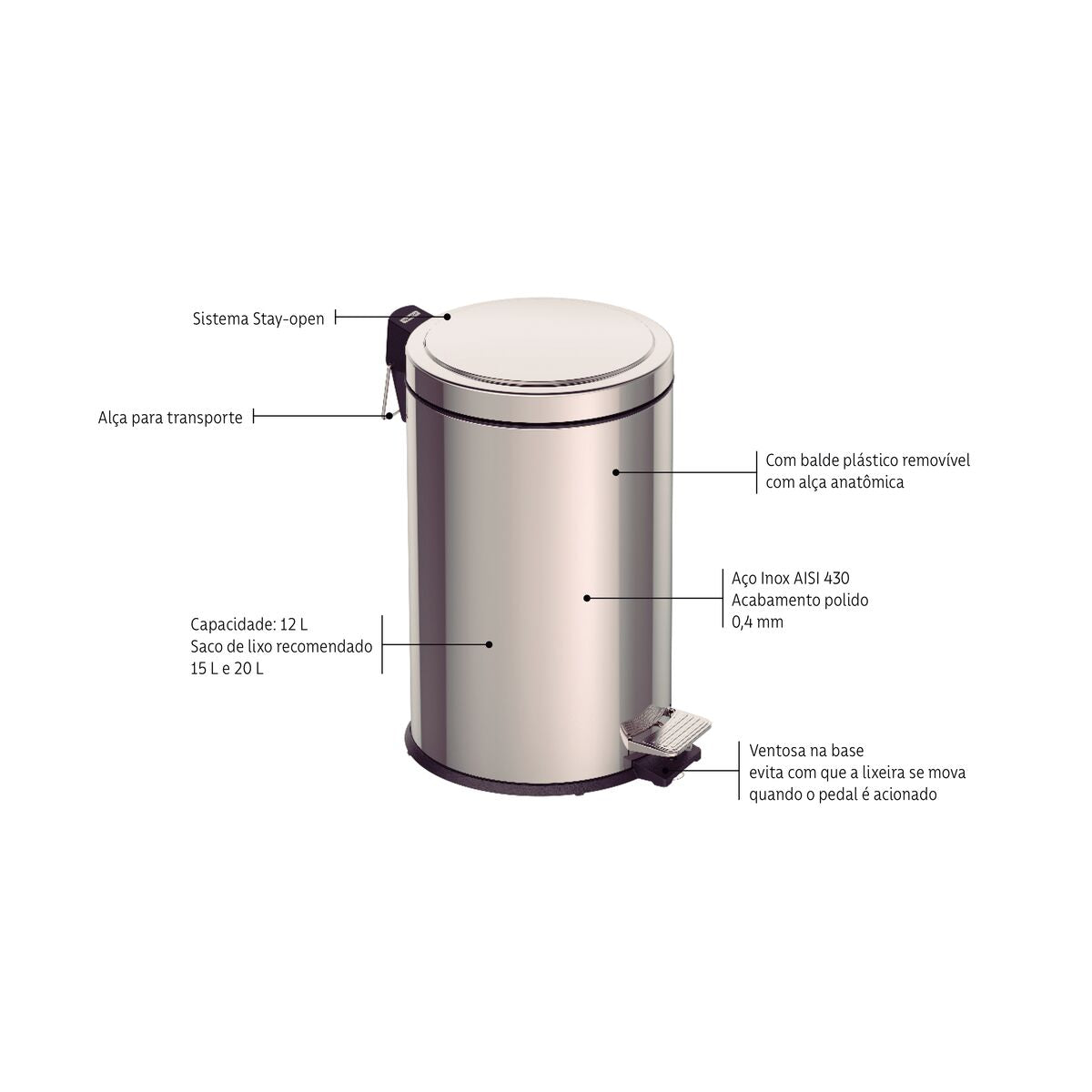 CUBO DE BASURA 12l.