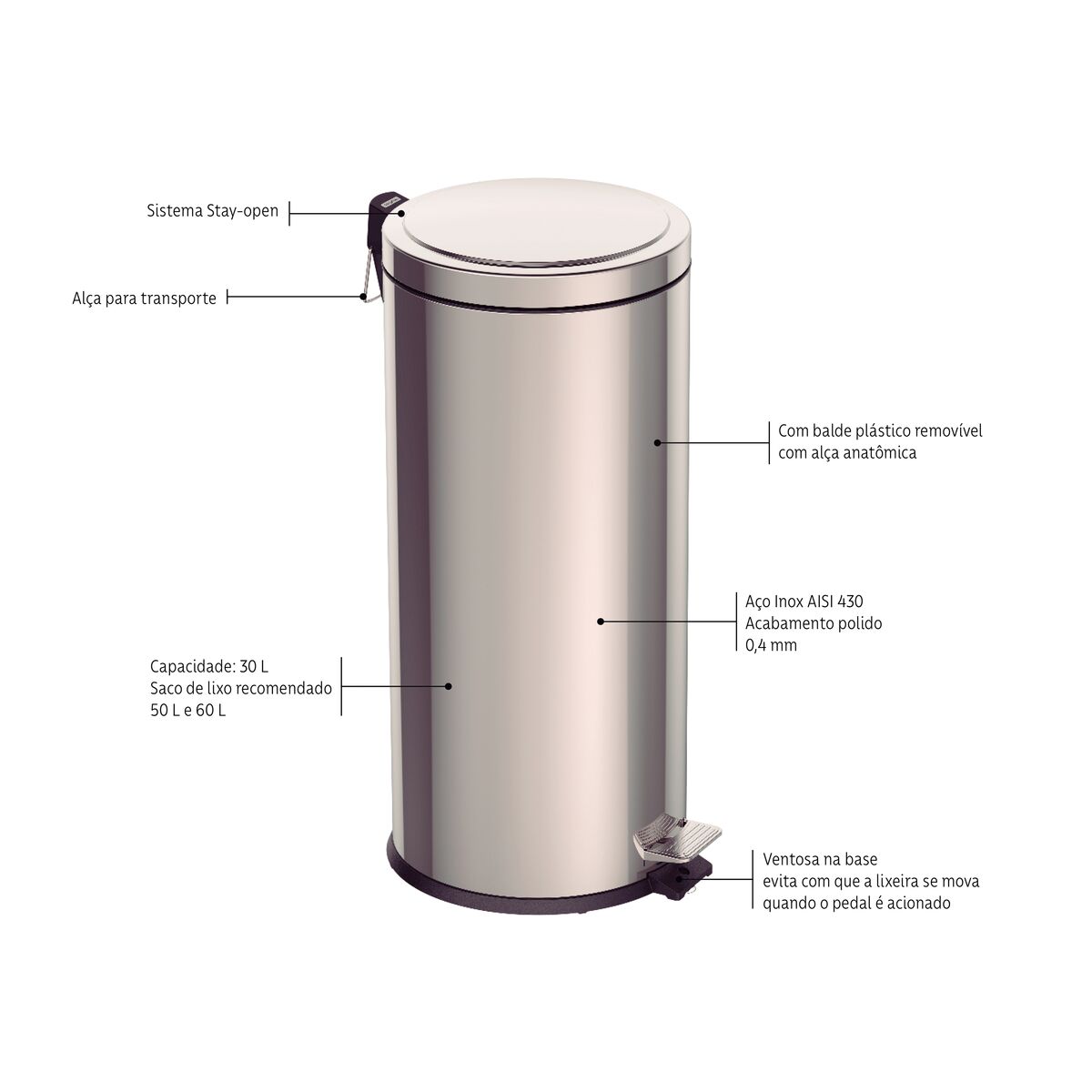 CUBO DE BASURA 30l.