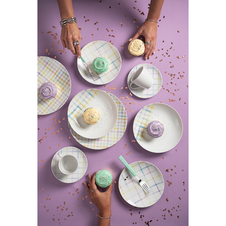 Tramontina Plato Postre en Porcelana Sweet Color 19 cm 12 unidades