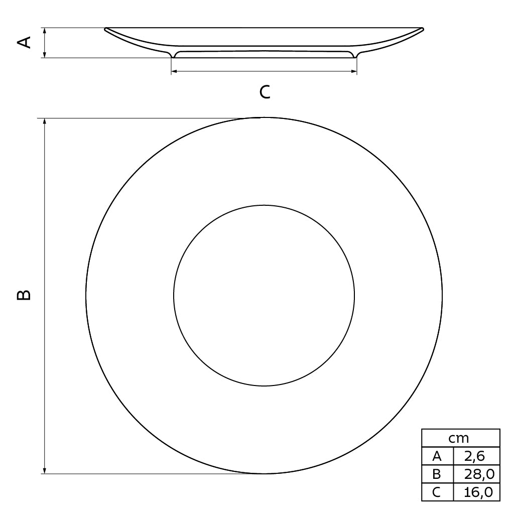 Platos Llanos de porcelana Sophia 28 cm 6 unidades