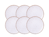 Juego de Platos Llanos de Porcelana Rústico Marrón 28 cm 06 Piezas