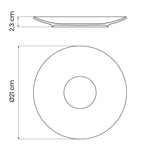 Juego de Platos de Postre Rústico Marron en Porcelana 21 cm 06 Piezas