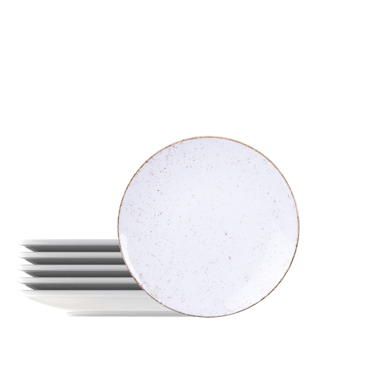 Juego de Platos de Postre Rústico Marron en Porcelana 21 cm 06 Piezas