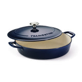 Tramontina Cazuela Baja de Hierro Fundido Esmaltado Azul Bestow 30 cm 3,8L