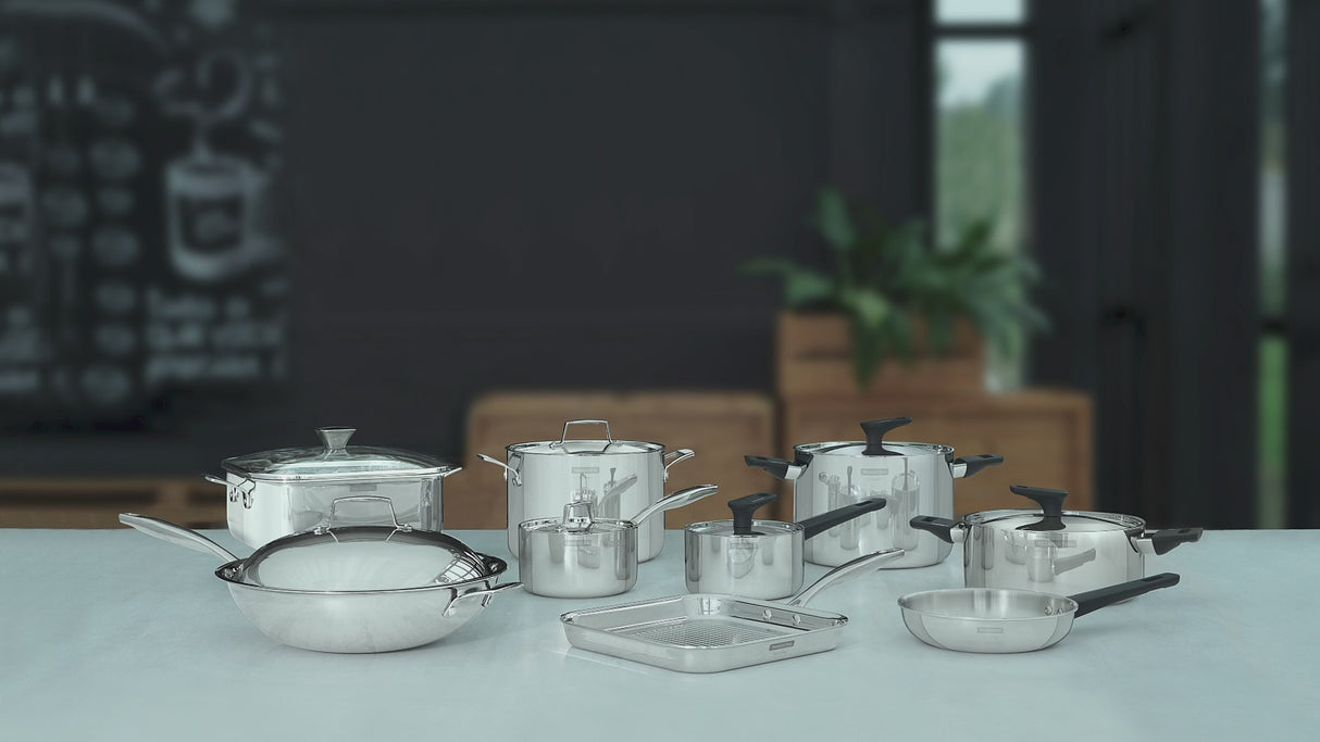 Tramontina Wok Tri-Ply Grano de Acero Inoxidable 32 cm