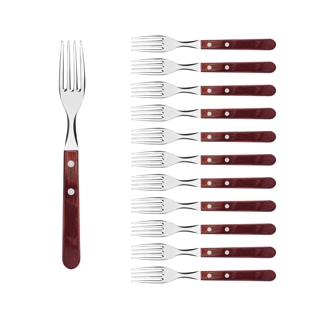 Tramontina Juego Tenedores Jumbo Polywood Rojo 12 un