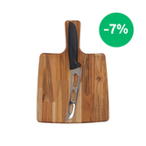 Juego Tabla en Madera Teca + Cuchillo para Queso Kitchen