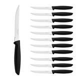 Tramontina Cuchillo Dentado Plenus Negro Acero Inoxidable 12 unidades