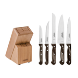 Juego de Cuchillos con Soporte de Madera Polywood Castaño 6 Piezas