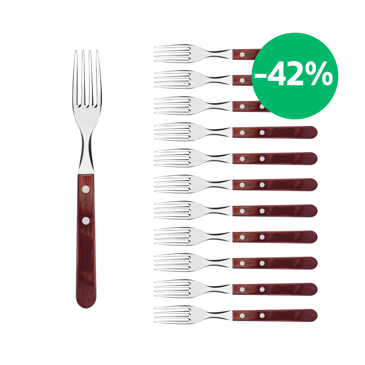 Juego de 12 Tenedores Jumbo Polywood FSC Rojo