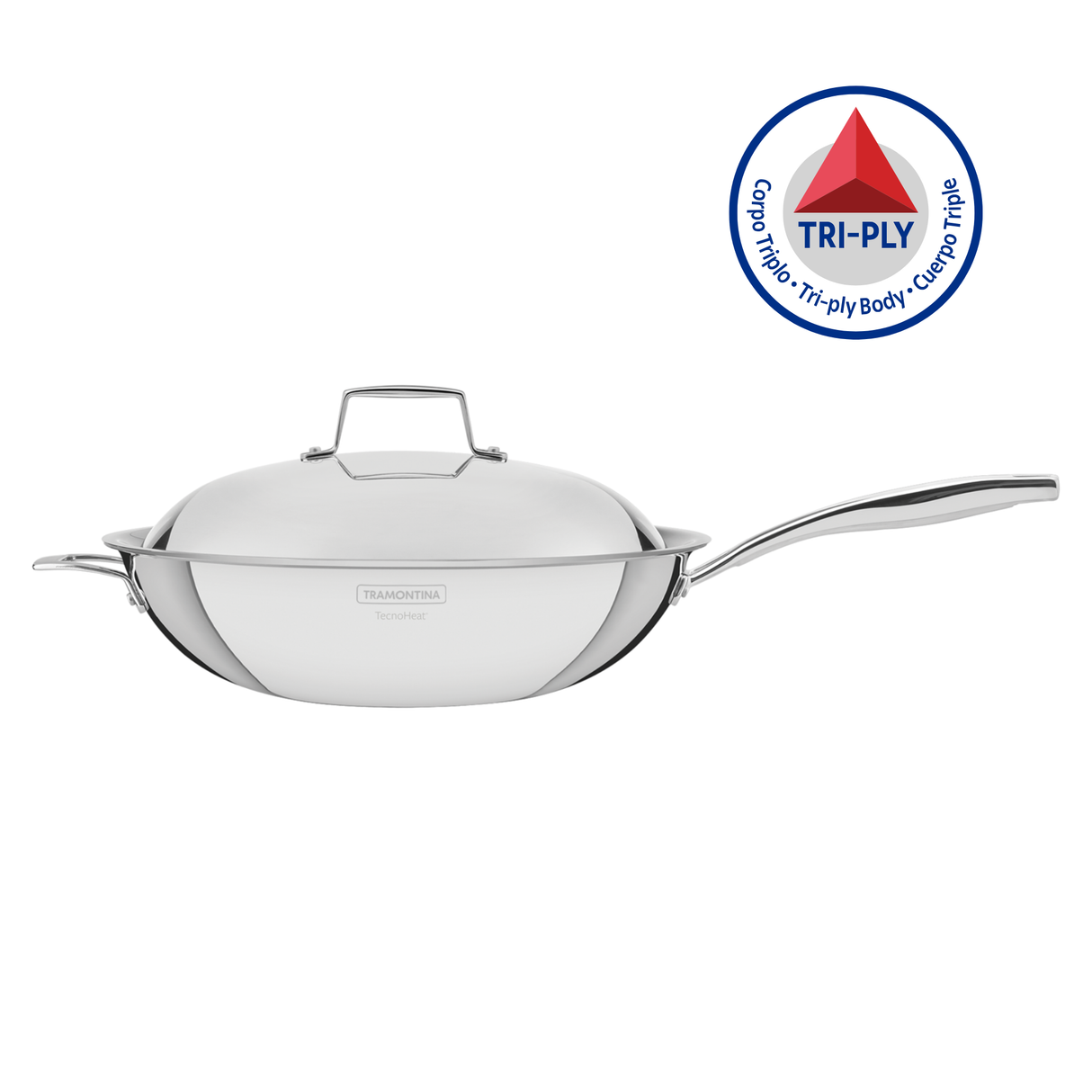 Tramontina Wok Tri-Ply Grano de Acero Inoxidable 32 cm
